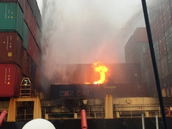 Fire on M/V Kota Lumba was extinguished by HAIVANSHIP's Tugboats