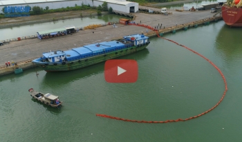 Oil spill response tranning at POSCO VIETNAM.