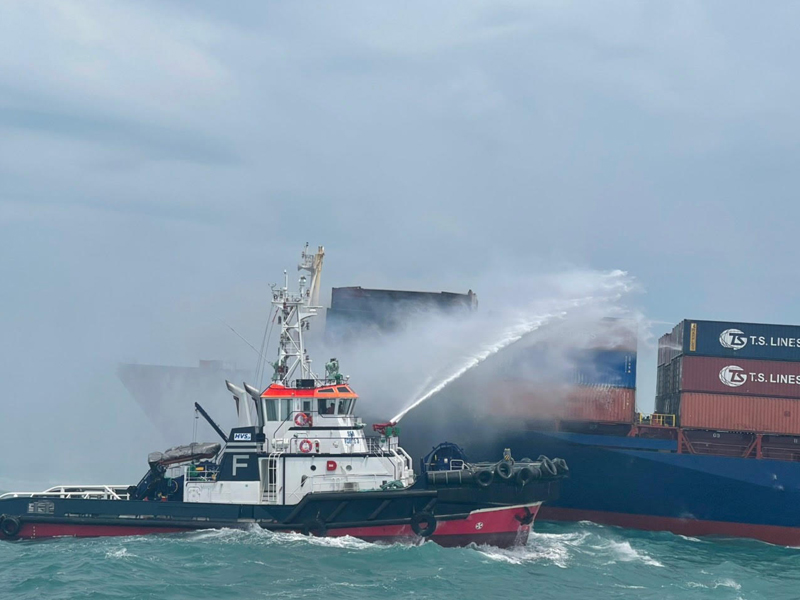 SKY 1 ASD harbor tug operated by HVS Marine providing ship towage services in Vietnam