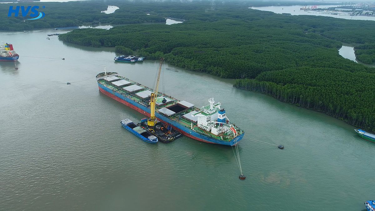 Discharging coal in vietnam
