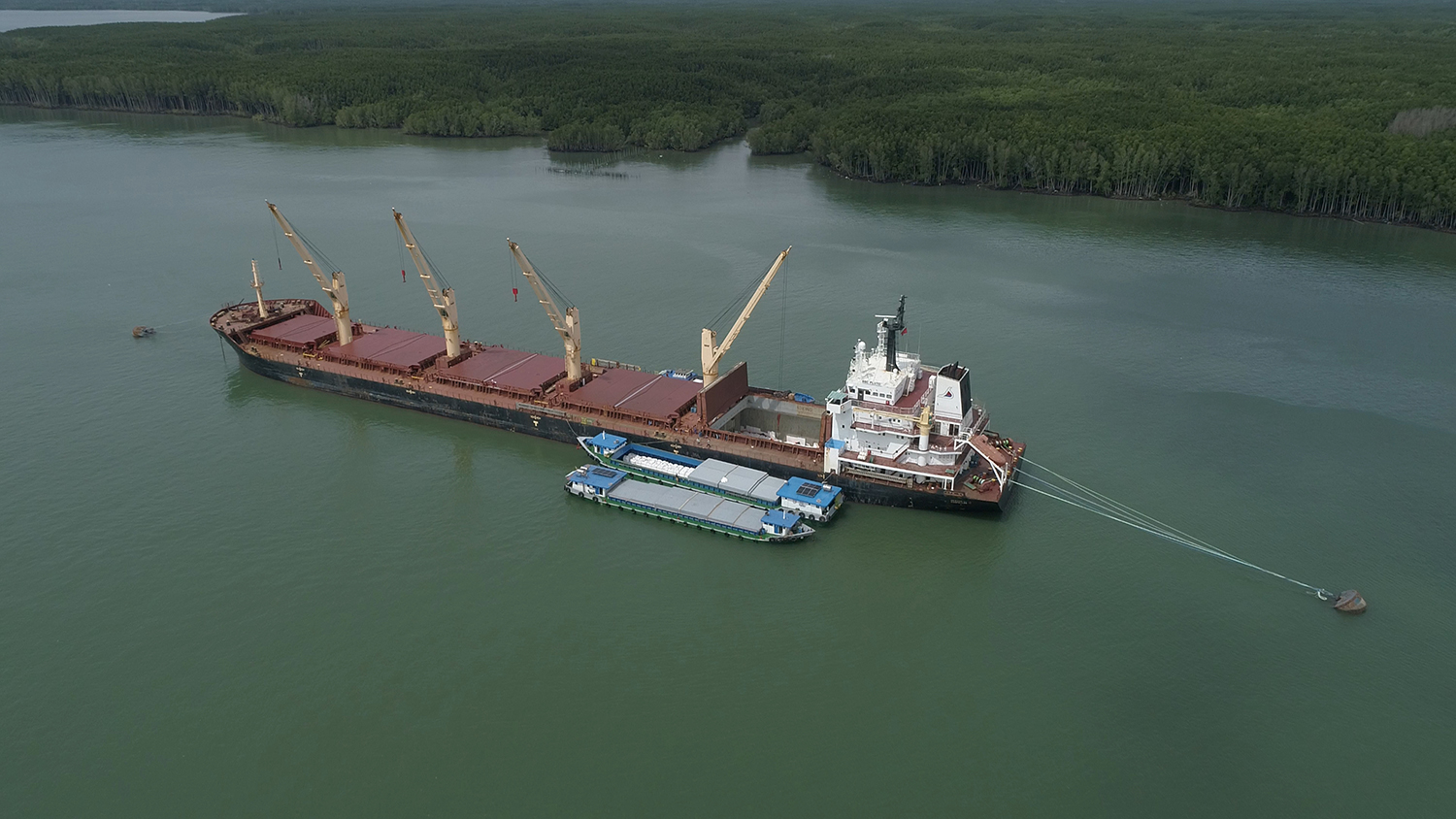 Discharging coal in vietnam