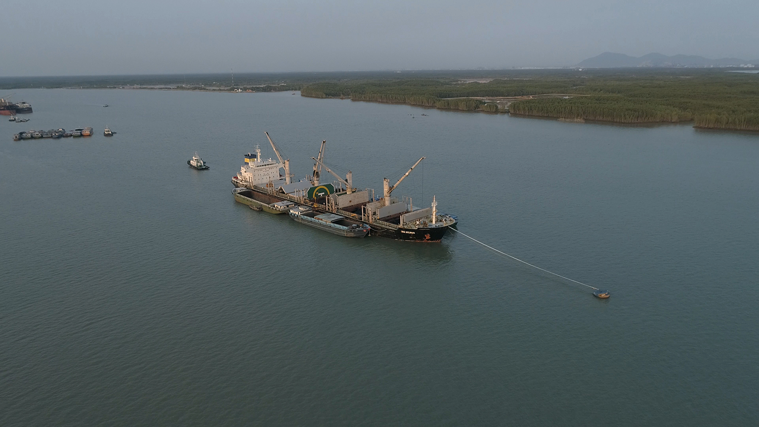Discharging coal in vietnam