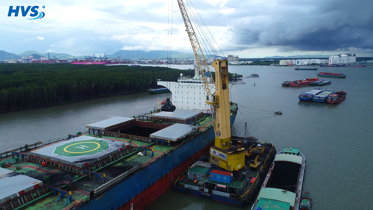Discharging coal in vietnam